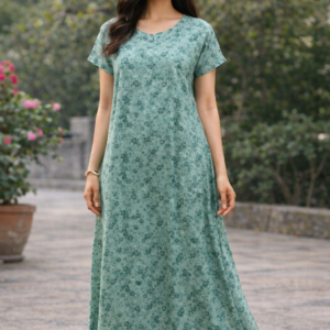 Green Patterned Maxi